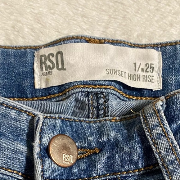 RSQ Denim Jean Shorts Women's Juniors Size 1/w25 Sunset High Rise - Picture 2 of 5